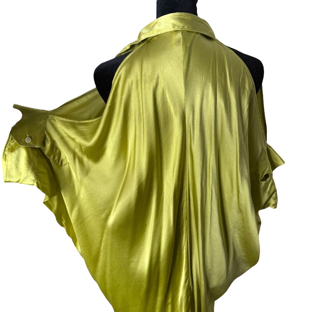 Lola Paredes Lime Green Satin Poncho Dress - Picture 8 of 16